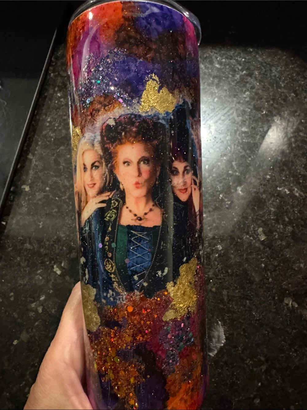 Hocus Pocus  Galaxy-Inspired Home Tumbler - Pink, Purple & Orange